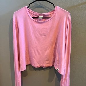 Lucy & Yak Elva SeaCell Long Sleeve Tee in Prism Pink - Size XXL